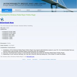 Download the Windows Media Player Firefox Plugin - Port 25: The Open Source Community at Microsoft