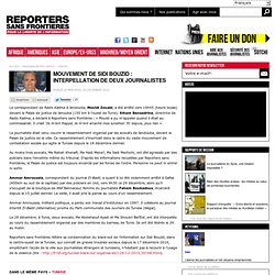 Reporters Sans Frontières - Mouvement de Sidi Bouzid : interpellation de deux journalistes
