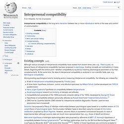 Interpersonal compatibility