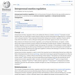 Interpersonal emotion regulation
