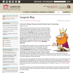 Content is King: Interpersonal Content and e-Learning