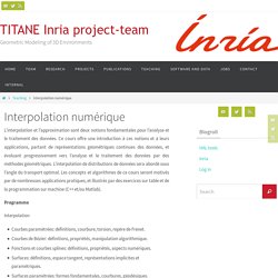 Interpolation numérique – TITANE Inria project-team