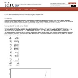 FAQ: How do I interpret odds ratios in logistic regression?