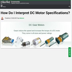 How Do I Interpret DC Motor Specifi