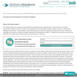 Conduct and Interpret a Cluster Analysis - Statistics Solutions
