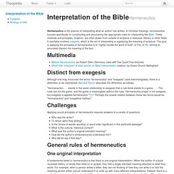Interpretation of the Bible