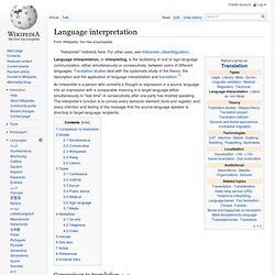 Language interpretation