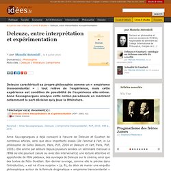 Deleuze, entre interprétation et expérimentation