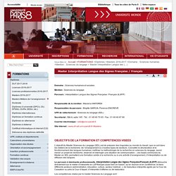 Master Interprétariat en langue des signes