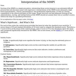 Interpretation of the MMPI Scales
