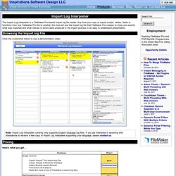 Import Log Interpreter for FileMaker Pro – Inspirations Software Design LLC