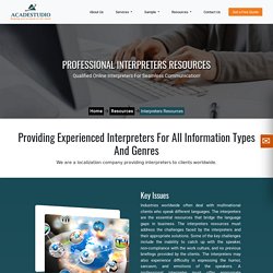 Interpreters Resources for Meetings & Conferences