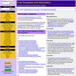 Free Compilers and Interpreters for Programming Languages