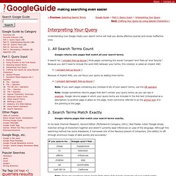 Interpreting Your Google Query