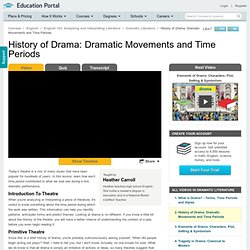 History of Drama: Dramatic Movements and Time Periods - Analyzing and Interpreting Literature Video