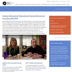 Interprofessional Education/Interprofessional Practice (IPE/IPP)