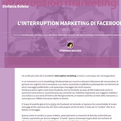 L'interruption marketing di Facebook