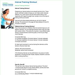 Interval Training Workout: Sample Cardio Intervals for Elliptical, Treadmill