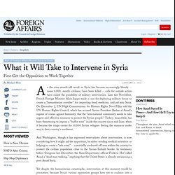 What it Will Take to Intervene in Syria
