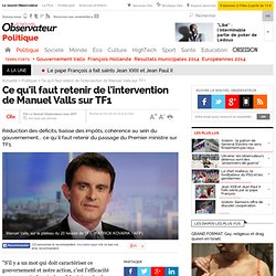 Ce qu'il faut retenir de l'intervention de Manuel Valls sur TF1
