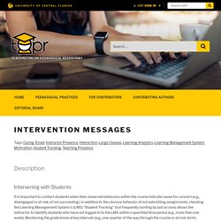 Intervention messages - Teaching Online Pedagogical Repository