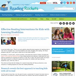 Effective Reading Interventions for Kids with Learning Disabilities