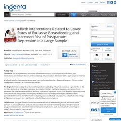 Birth interventions related to lower rates of exclusive breastfeeding