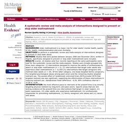 A systematic review and meta-analysis of interventions designed to prevent or stop elder maltreatment