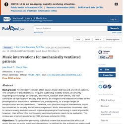 Music interventions for mechanically ventilated patients