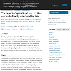 NATURE 07/10/19 The impact of agricultural interventions can be doubled by using satellite data
