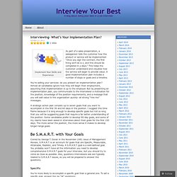 interview action plan « Interview Your Best