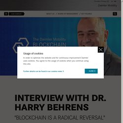 Daimler Mobility > Our Company > News > Interview Harry Behrens
