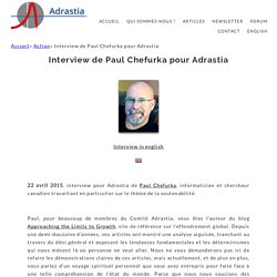 Interview de Paul Chefurka pour Adrastia