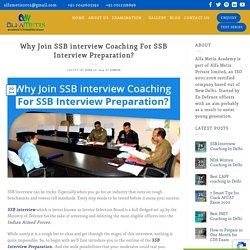 Why Join SSB interview Coaching For SSB Interview Preparation