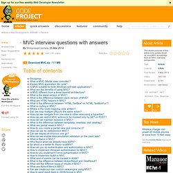 MVC interview questions with answers