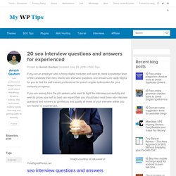 20 Seo interview questions and answers for experienced 2016