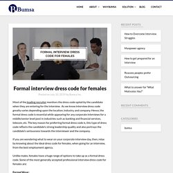 Formal interview dress code for females