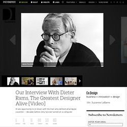 Our Interview With Dieter Rams, The Greatest Designer Alive [Video]
