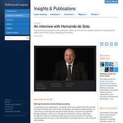 An interview with Hernando de Soto