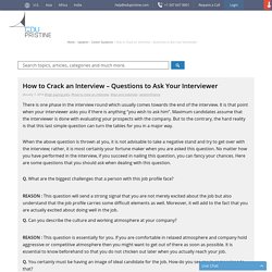 How to Crack an Interview - Questions to Ask Your Interviewer