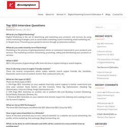 Top SEO Interview Questions