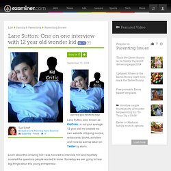 Lane Sutton: One on one interview with 12 year old wonder kid - Fort Lauderdale Parenting Teens