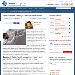 Java Interview: Coding Questions and Answers