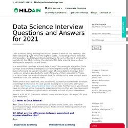 Data Science Interview Questions and Answers for 2021 - Mildaintrainings
