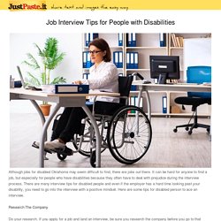 Job Interview Tips for People with Disabilities