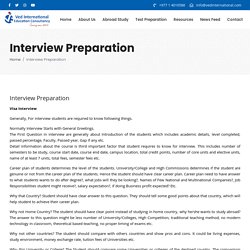 » Interview Preparation