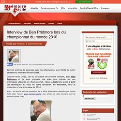 Interview de Ben Pridmore lors du championnat du monde 2010