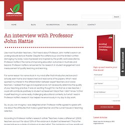 An interview with Professor John HattieI'm a New Teacher