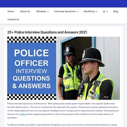 Police Interview Questions and Answers 2021