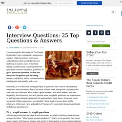 Interview Questions: 25 Top Questions & Answers
